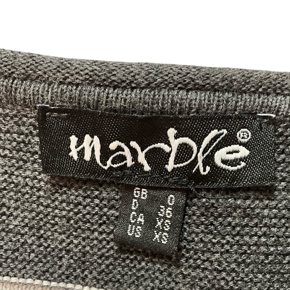 MARBLE Scotland 100% Cotton Lightweight Stripe Vee Neck Sweater Sz XL - Picture 5 of 9